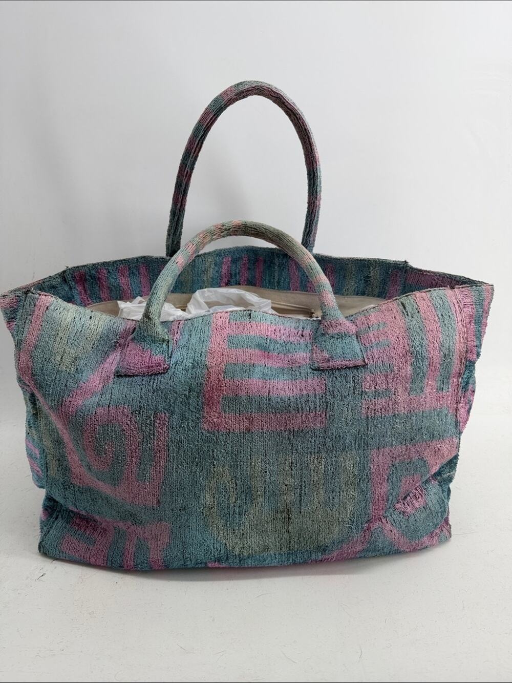Baldiz Weekender blue and pink  carpet large tote shoulder bag
